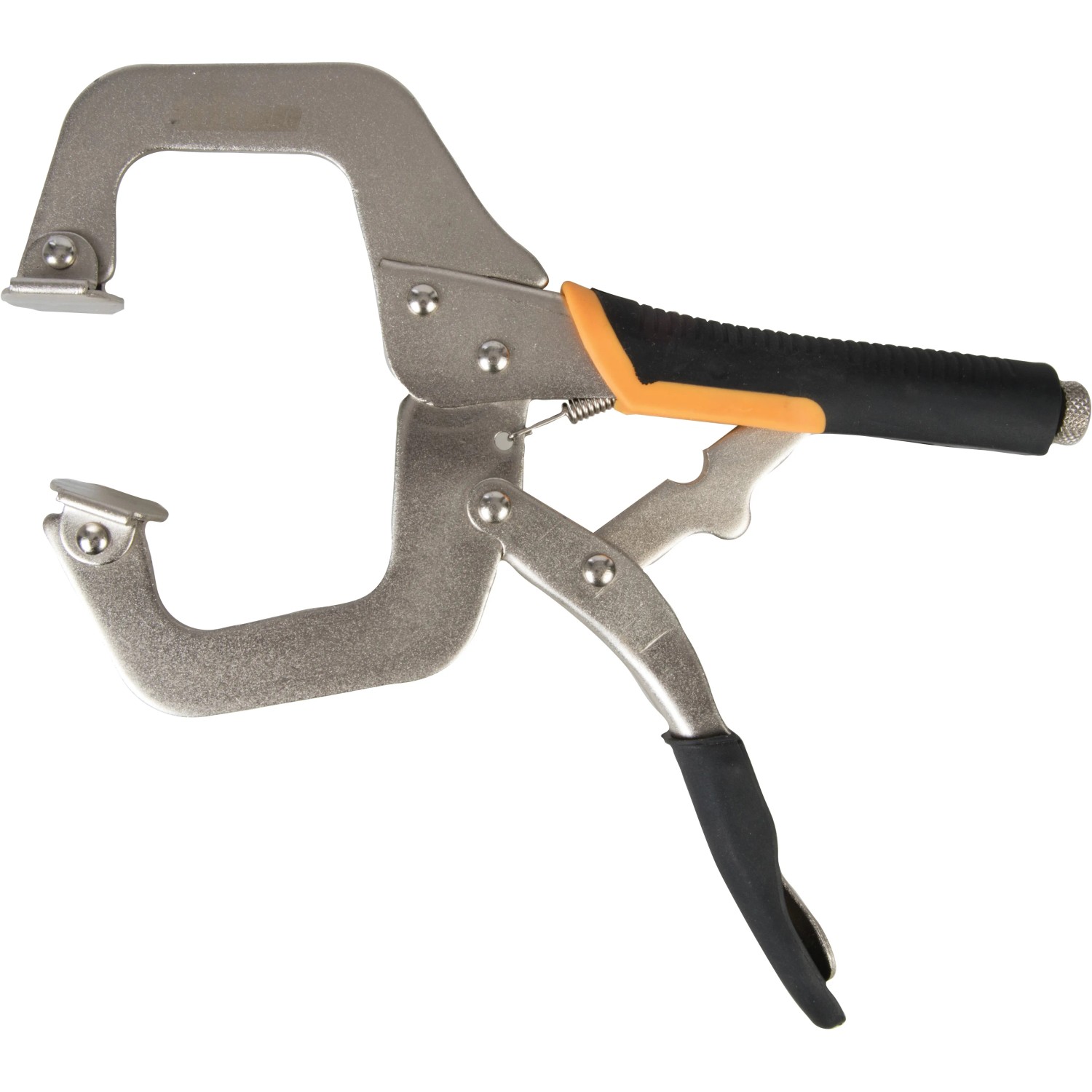 Triton Zwinge TWPHC für Taschenbohrlehren aus Stahl, mit schwarzem Griff und gelben Akzenten.