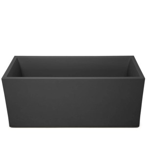 Anthrazitfarbener Ondis24 Pflanzkübel Basalt 100, doppelwandiger Blumentopf aus Kunststoff.