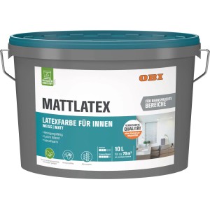 OBI Mattlatex Konservierungsmittelfrei Weiß-Matt 10 l
