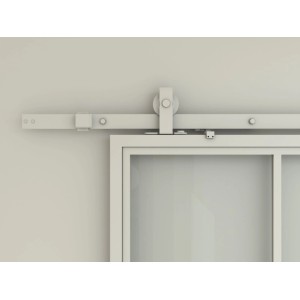 inova Loft Glasschiebetür 1025 x 2200 mm 6 Felder Kickplatte Komplettset aus Stahl in Weiß inkl. 2Seitiger Softclose