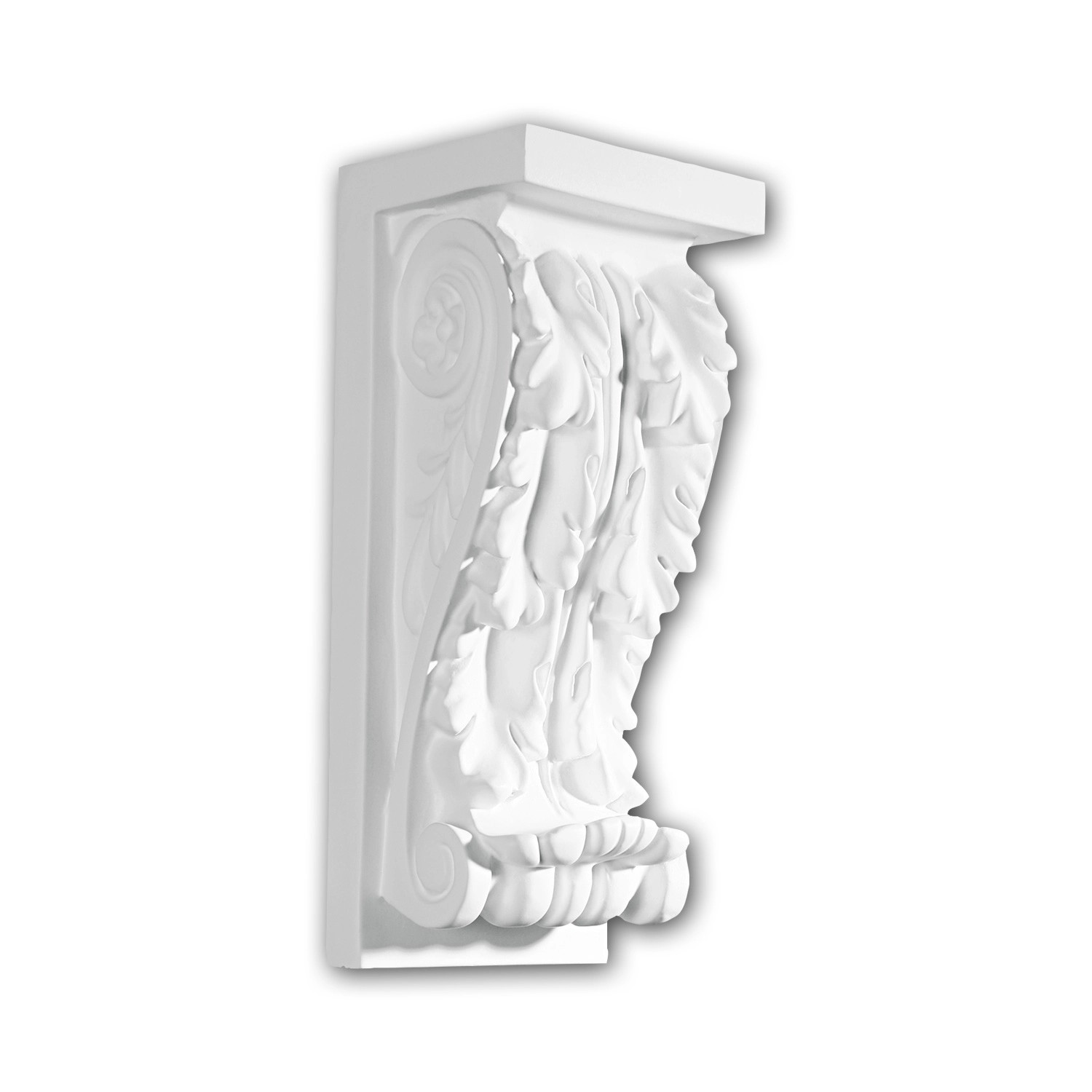 PROFHOME 119004 Konsole Zierelement dekoratives Element Stuckdekor, 8,7 cm x 21,6 cm x 7,4 cm Weiß