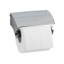 Wenko Toilettenpapierhalter Basic mit Deckel, Edelstahl glänzend, inklusive Befestigung.