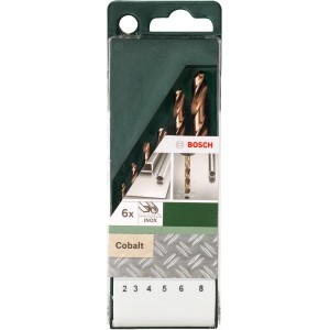 Bosch Metallbohrer-Set, 6-teilig, HSS-Co, DIN 338. Geeignet für Stahl, Edelstahl und Gusseisen.