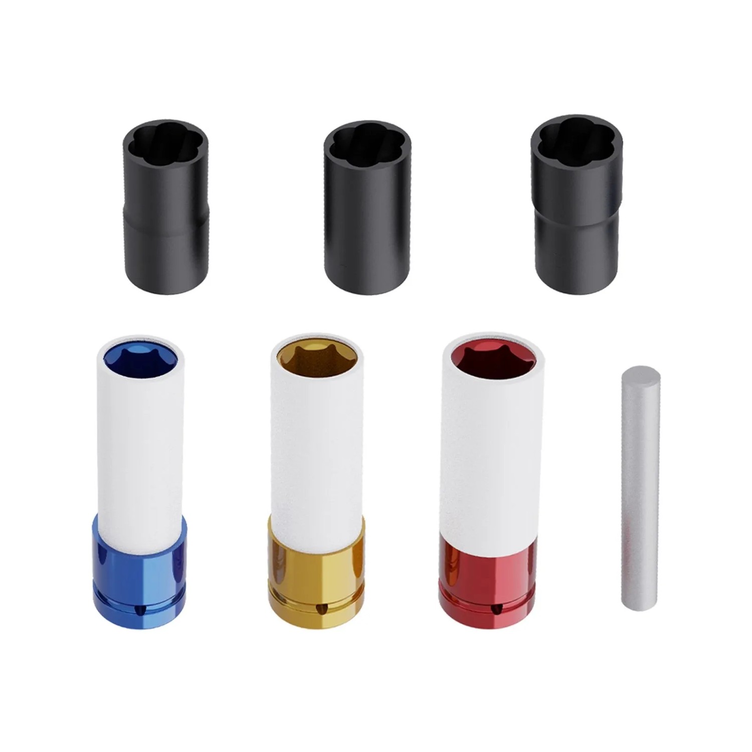 CCLIFE 7 Teiliges 1 2 Zoll Schlagschrauber Nuss Set Bis Beschädigte Radmuttern Twist Nüsse
