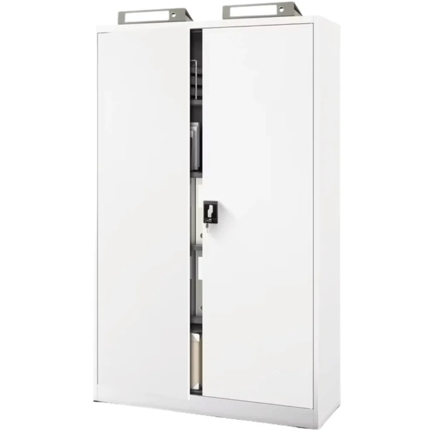 JAN NOWAK Aktenschrank Abschließbar JAN mit Flügeltüren 185 x 115 x 40 cm Weiß
