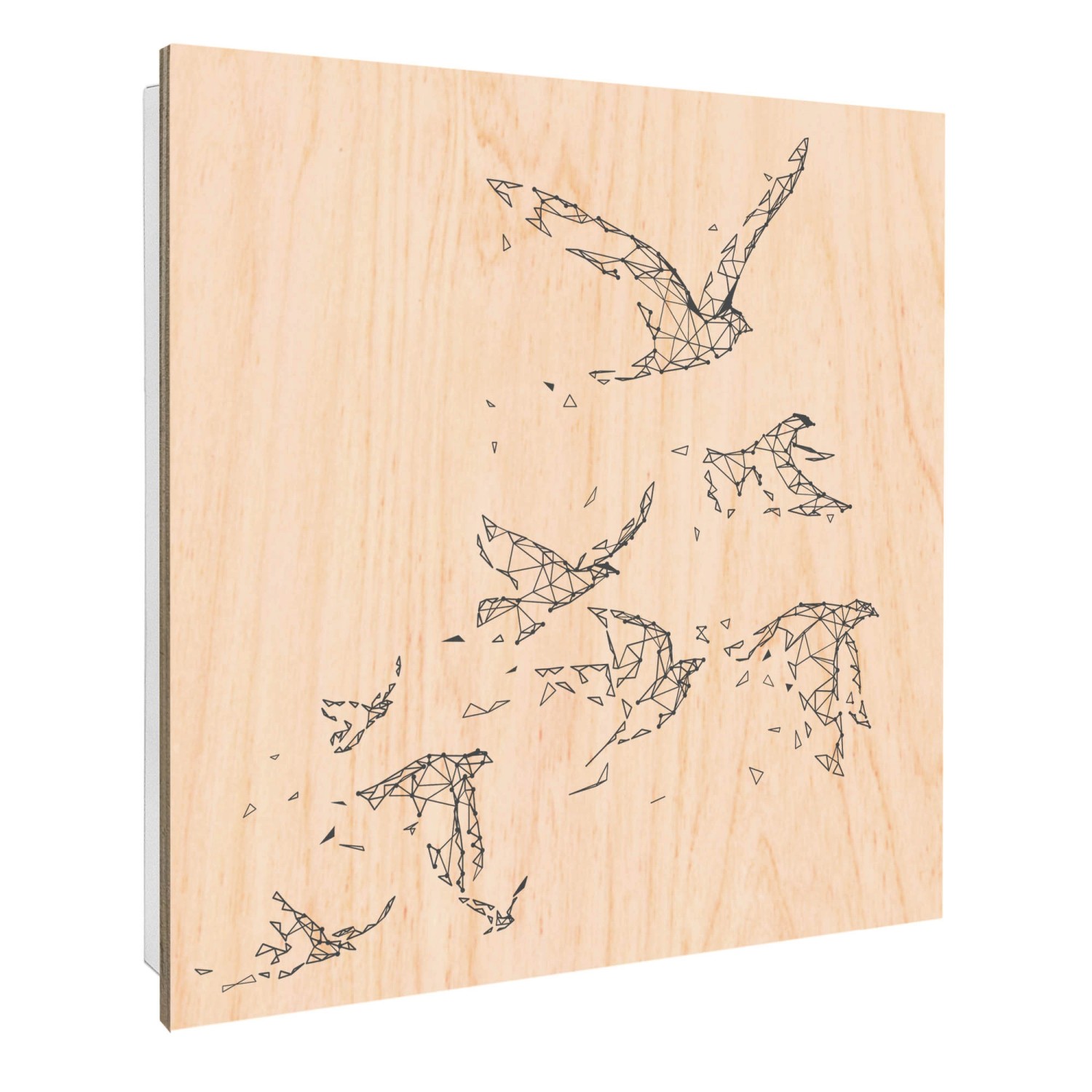 Banjado Großer Schlüsselbox Holz 30x30cm Weiß Scharnier Rechts 50 Haken Sch günstig online kaufen