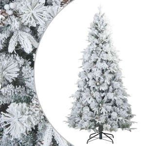 vidaXL Künstlicher Scharnier-Weihnachtsbaum Shneebedeckt Weiß 240 cm 42019310