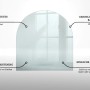 Tulup Glasplatte für Kamin Transparente Glasplatte für Kaminöfen Halbkreis 100x100 cm Transparente Funkenschutzplatte Transparente Kamin Glasplatte_2