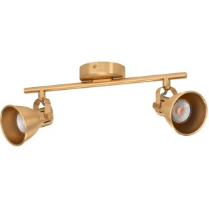 Messing-goldene Eglo Spotleuchte Seras, 2-flammig, mit GU10 Leuchtmittel für gezielte Beleuchtung.