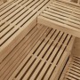 Detailaufnahme der Sitzbänke aus Hemlockholz in der Artsauna Infrarotkabine Kiruna150.