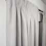 Mydeco Gardinenstange-Set day & night, ausziehbar, Edelstahl-Optik, mit grauer Gardine.