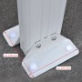 Detailaufnahme: Weißer Pfostenfuß der Home Deluxe Terrassenüberdachung Solis aus Aluminium.