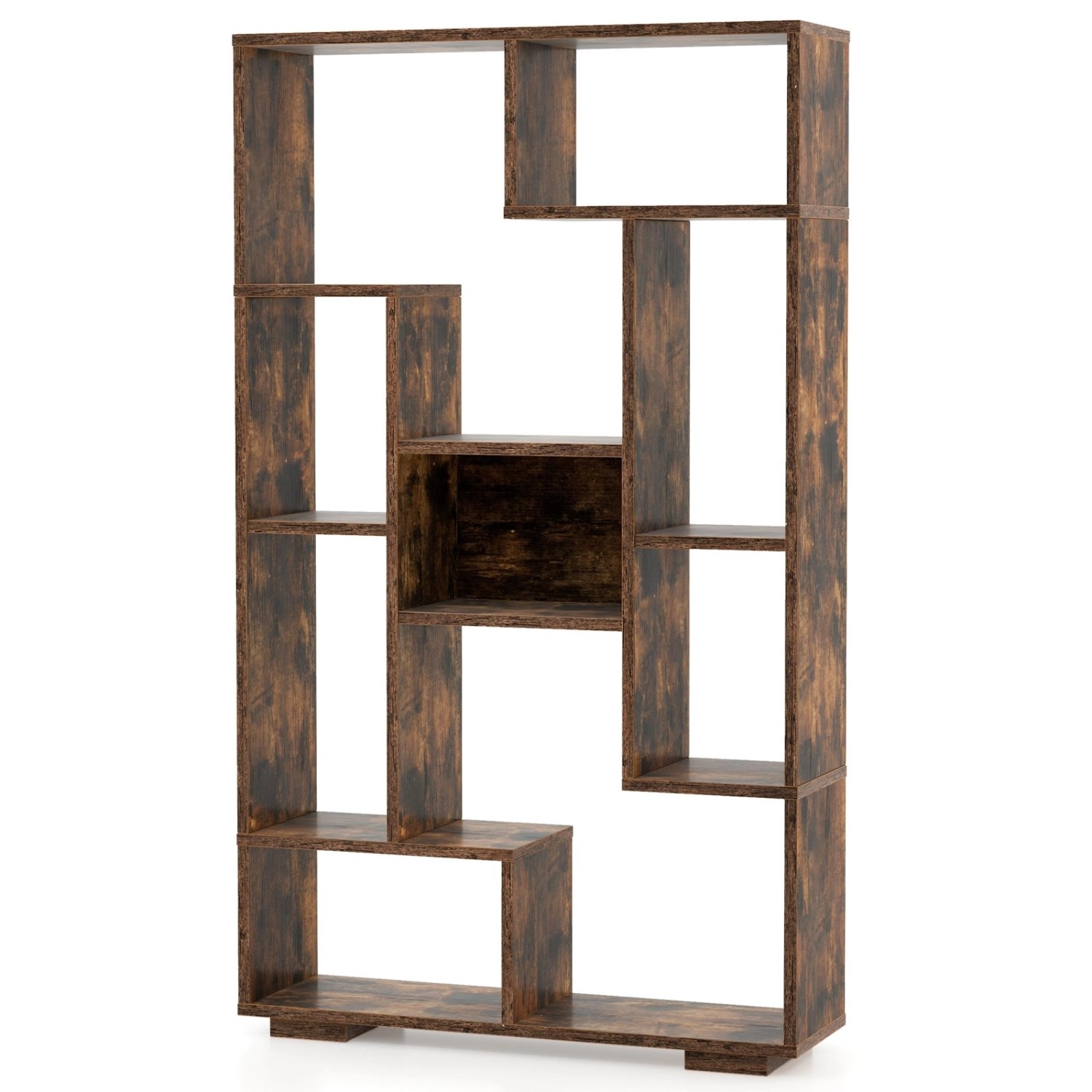 Costway Bücherregal mit 9 Fächern Standregal Braun 120cm günstig online kaufen