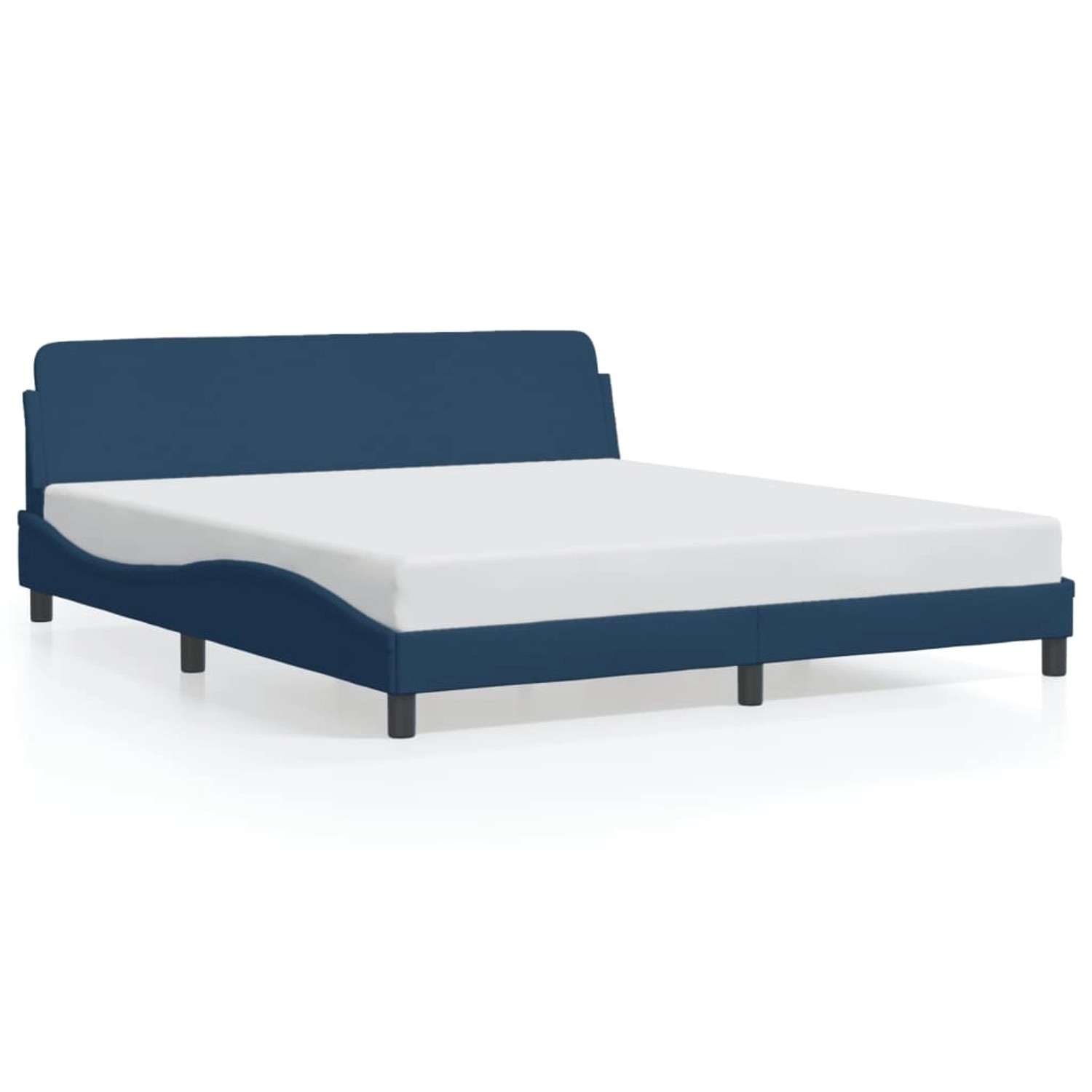vidaXL Bettgestell mit Kopfteil Dover Blau 180x200 cm Stoff 373231 günstig online kaufen
