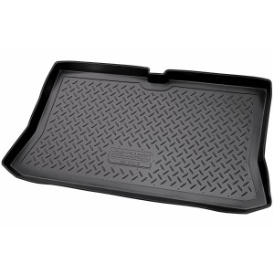 Schwarze Gummi Kofferraumwanne mit Rand für Nissan Micra III (K12) 2003-2010, passgenau.