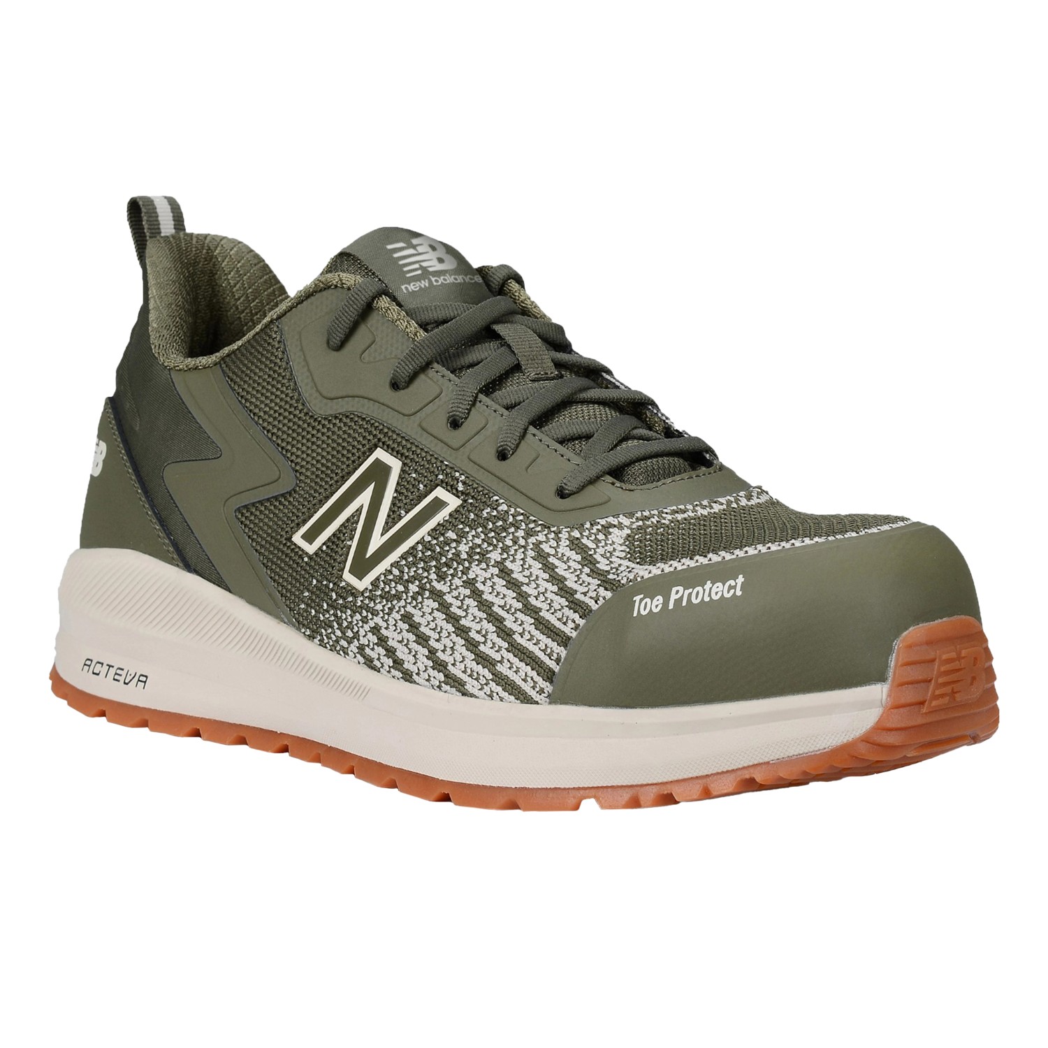 New Balance Sicherheitsschuh Speedware, olive-weiß, S1 P, Größe 40. Arbeitsschuh mit Zehenschutz.
