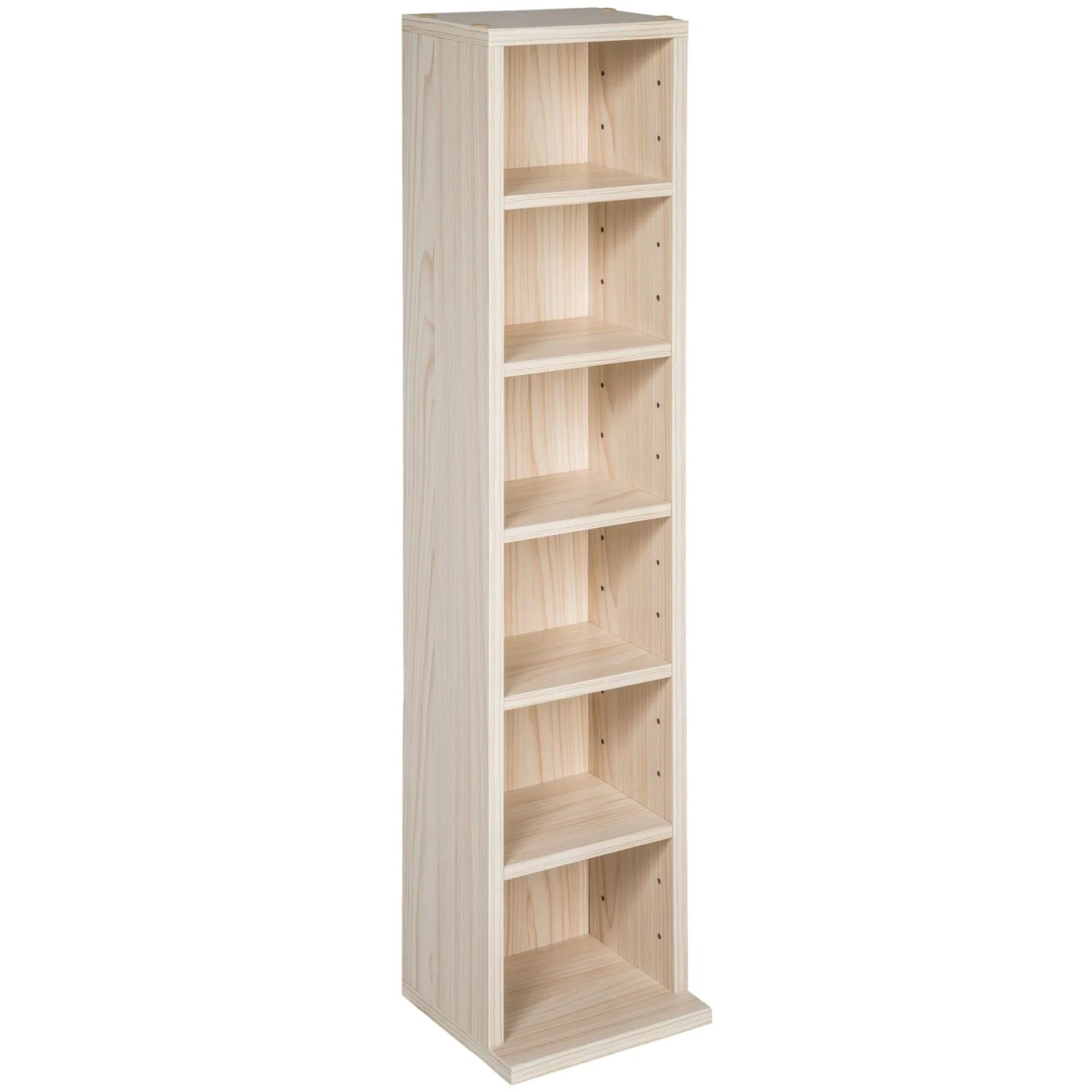 Tectake Cd Dvd Regal Juliane In Holzoptik 6 Fächer  20 x 21 x 90 cm Buche