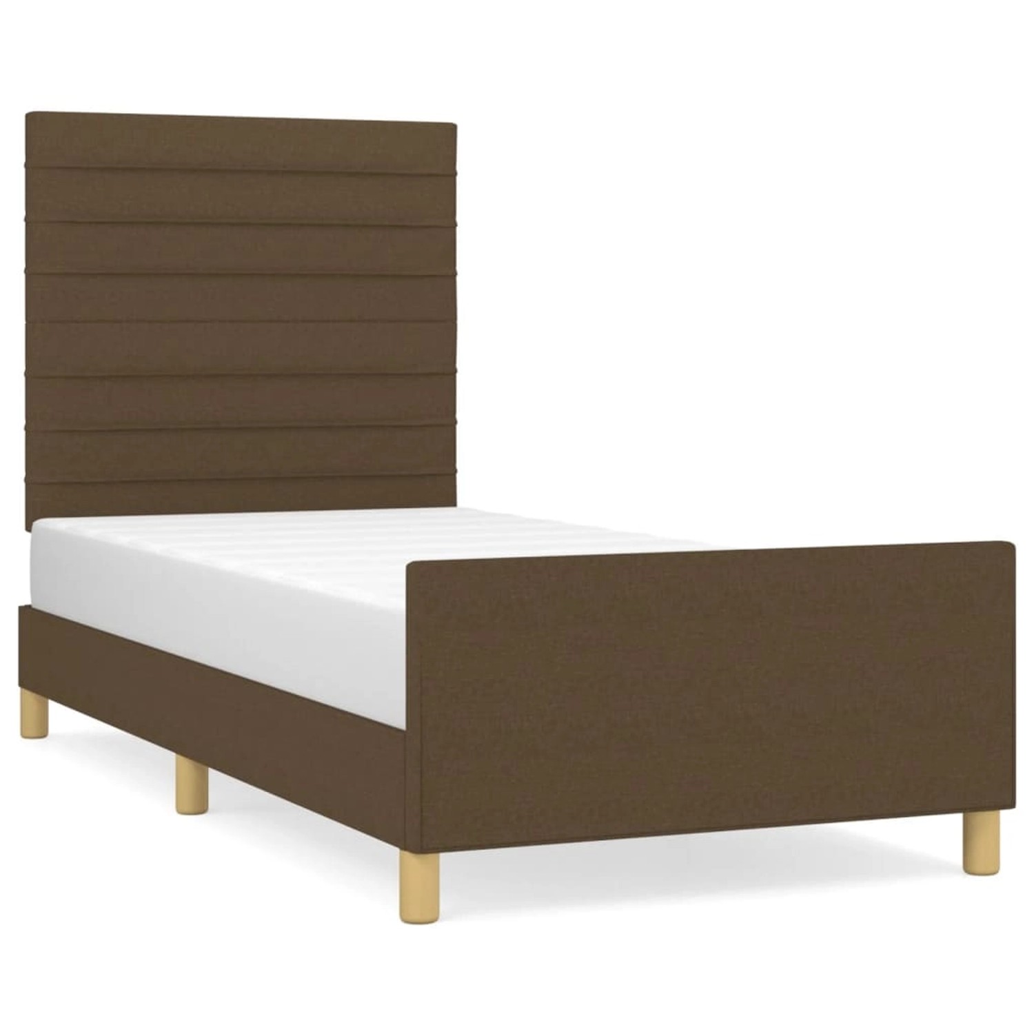 vidaXL Bettgestell mit Kopfteil Dunkelbraun 90x190 cm Stoff Modell 61389048 günstig online kaufen
