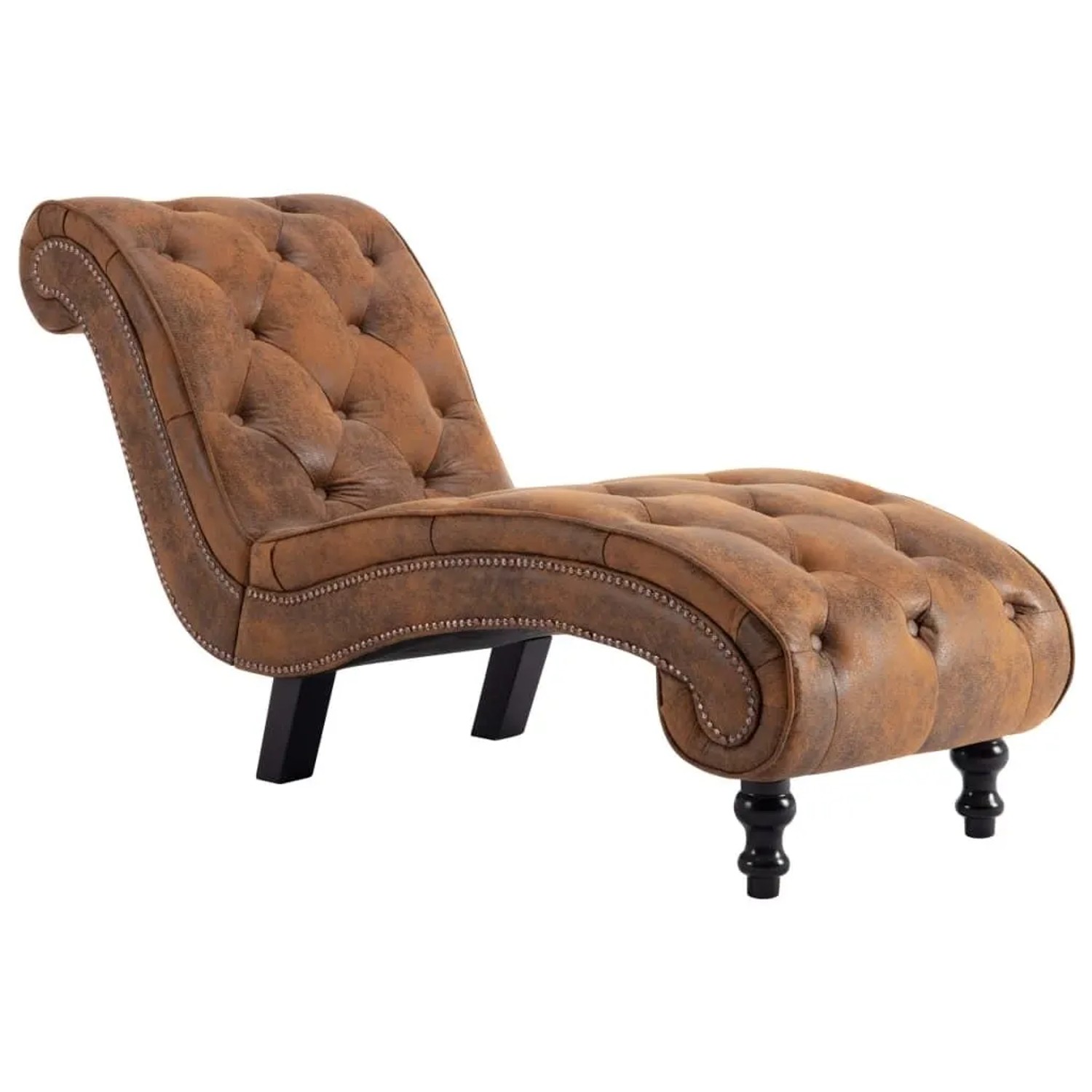 vidaXL Chaiselongue Braun Wildleder-Optik 248607