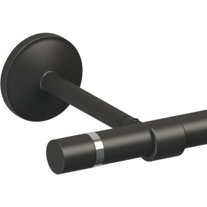 Schwarzes Gardinenstangen-Endstück in Zylinderform (Ø 19 mm) für Stilgarnituren.