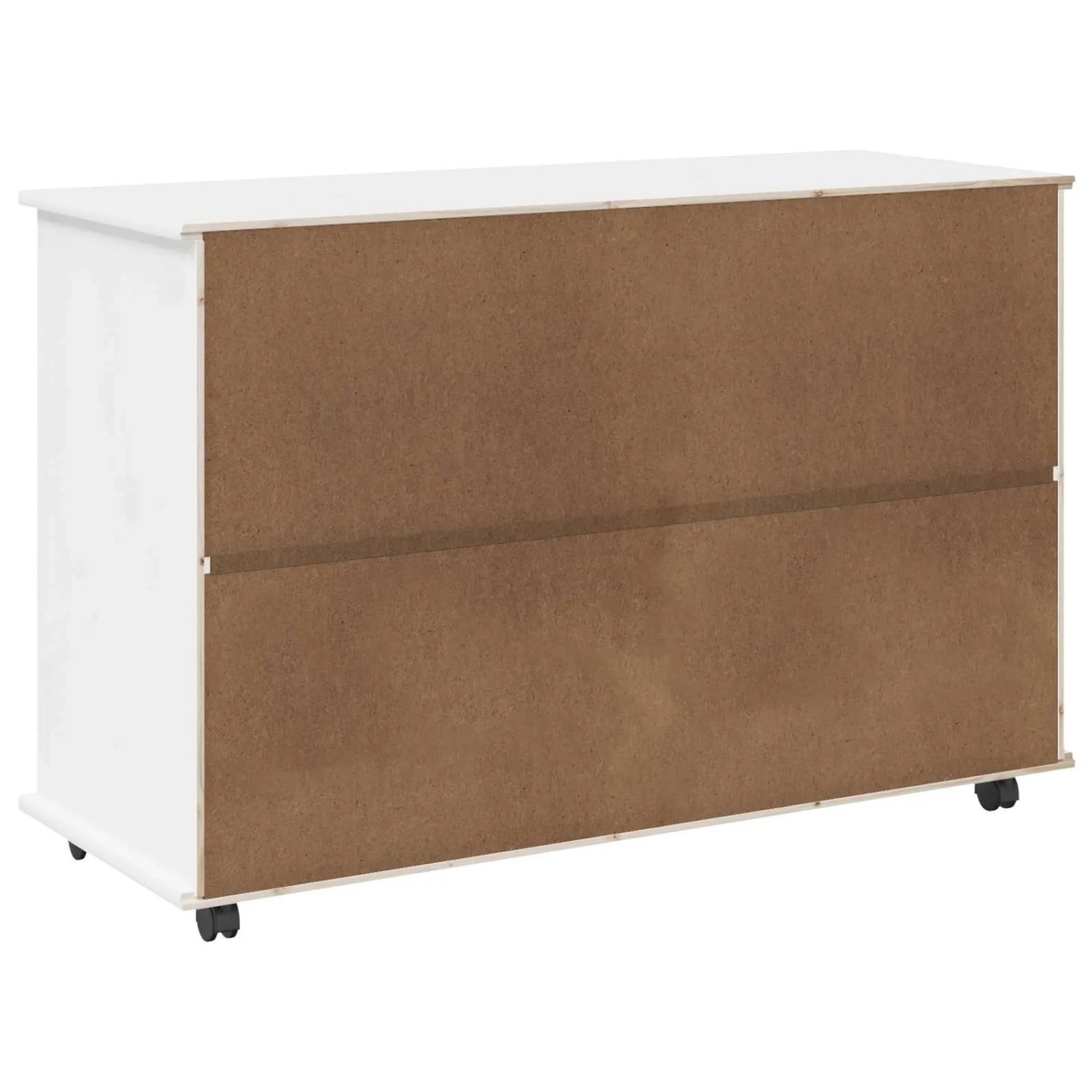 vidaXL Rollschrank Mit Rad Weiß 100 x 39 x 65,5 cm Massivholz Kiefer 42028385_7