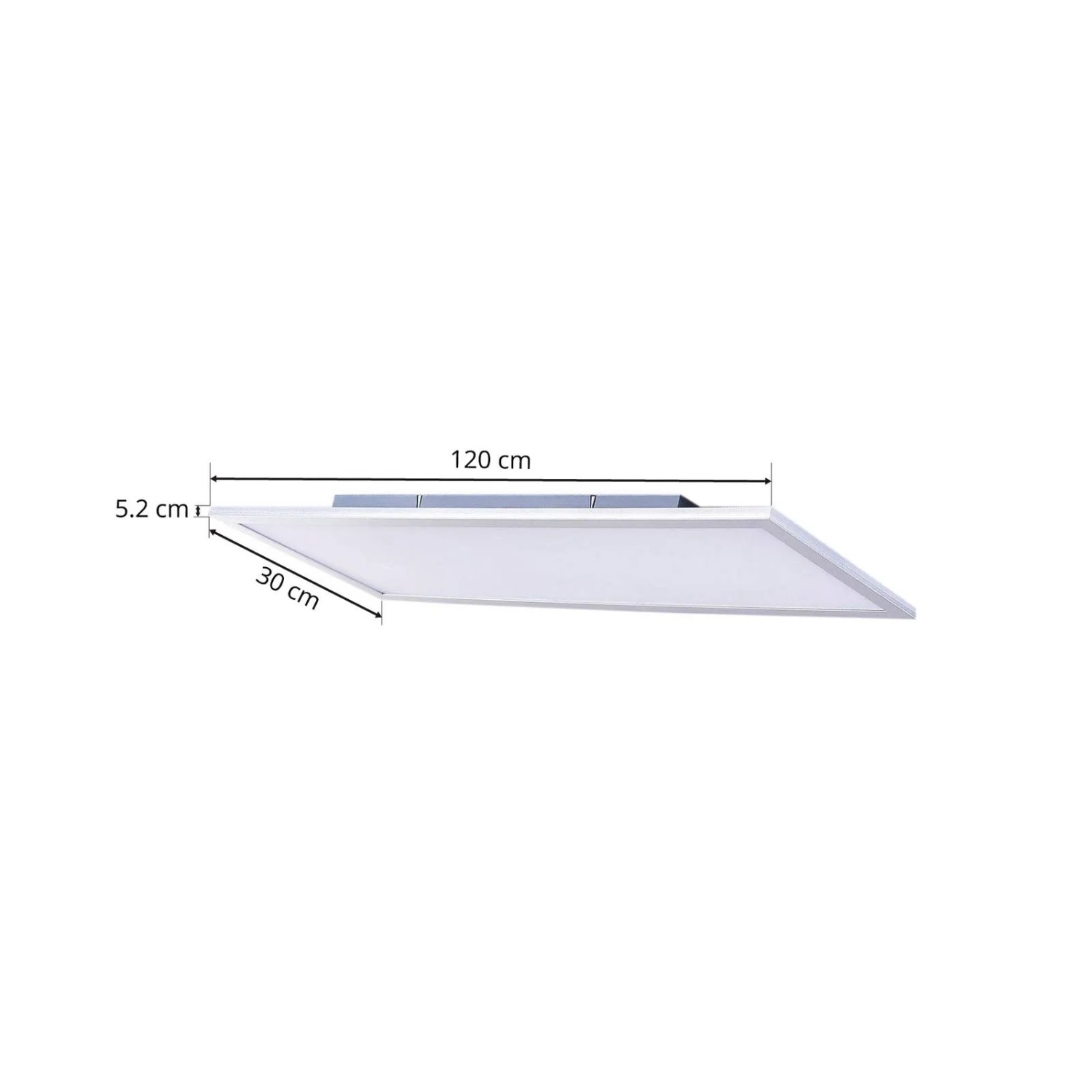 Dimmbares Lindby LED Panel Livel in Alu, 120x30cm, für Küche & Wohnraum.