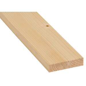 Gehobeltes Schalbrett aus Fichte/Tanne, 20x95x2500 mm, für den Innenausbau.