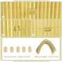 Beige PVC Sichtschutzmatte, Detailansicht der wetterfesten PVC-Rohre und Befestigungszubehör wie Clips und Drahtbinder für Balkon & Garten.