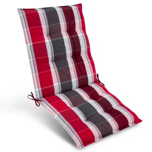 Beautissu Sun-NL Niederlehner 105x50x8cm Rot-Anthrazit-Gestreift