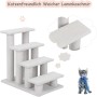 Costway Tiertreppe Katzentreppe 4 Stufen Haustiertreppe Beige_4