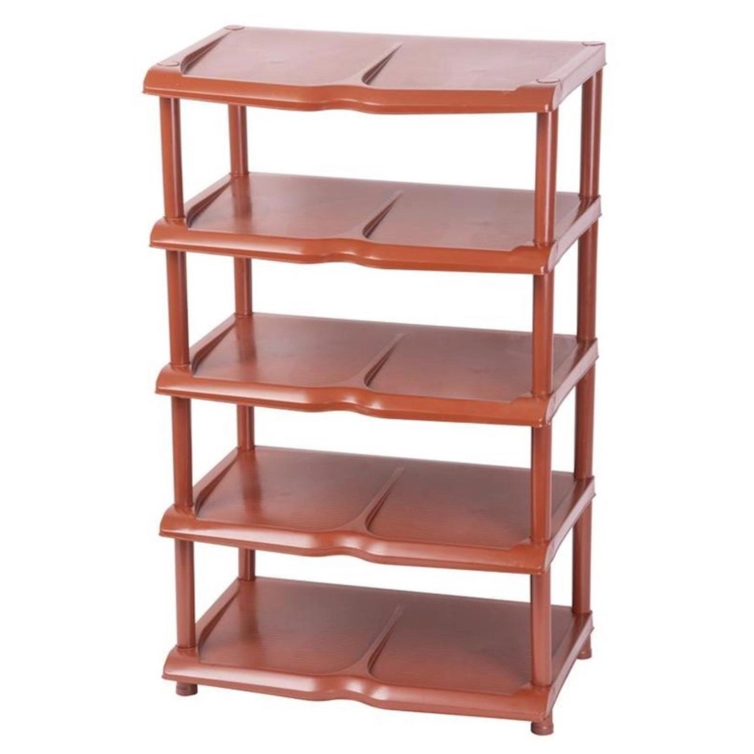 PROREGAL Kunststoffschuhregal Oxford 5 Ebenen HxBxT 86x48x30,5cm Braun günstig online kaufen