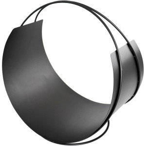 Schwarzer Vasner Kaminholzkorb Situro S1 aus Stahl, modernes Design.