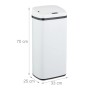 Weißer Relaxdays Mülleimer mit Sensor, 40L, aus Stahl. Automatischer Abfalleimer für Küche.