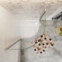 Duschparadies Runddusche 80x80 cm mit Klarglas und Chromrahmen, Aufsicht.