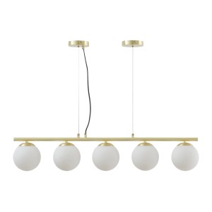 Vente-unique Hängeleuchte Und Kronleuchter Sofia Weiß  Goldfarben 100 cm