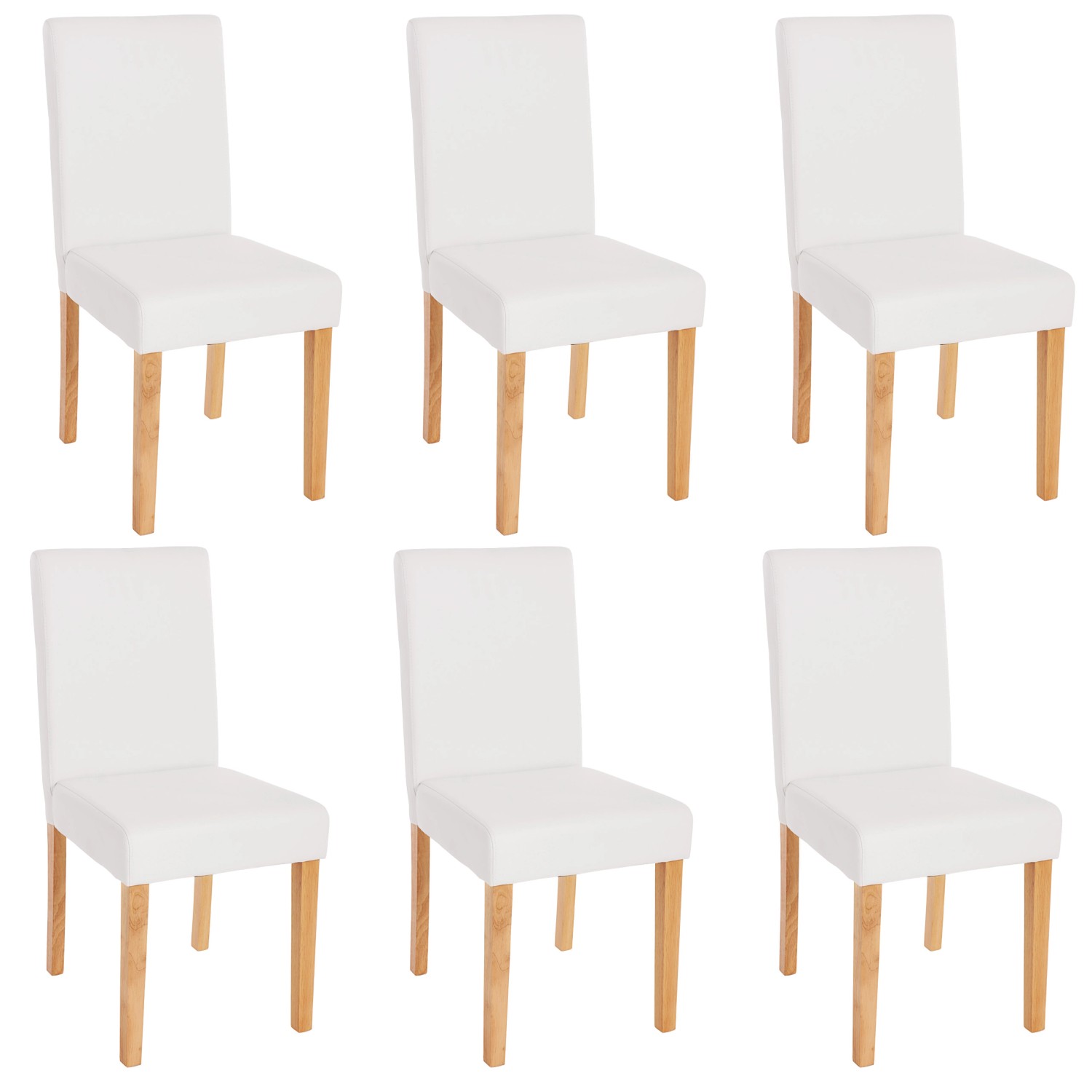 MCW Esszimmerstuhl Littau Kunstleder 6er-Set Kunstleder Weiß Matt Helle Bei günstig online kaufen
