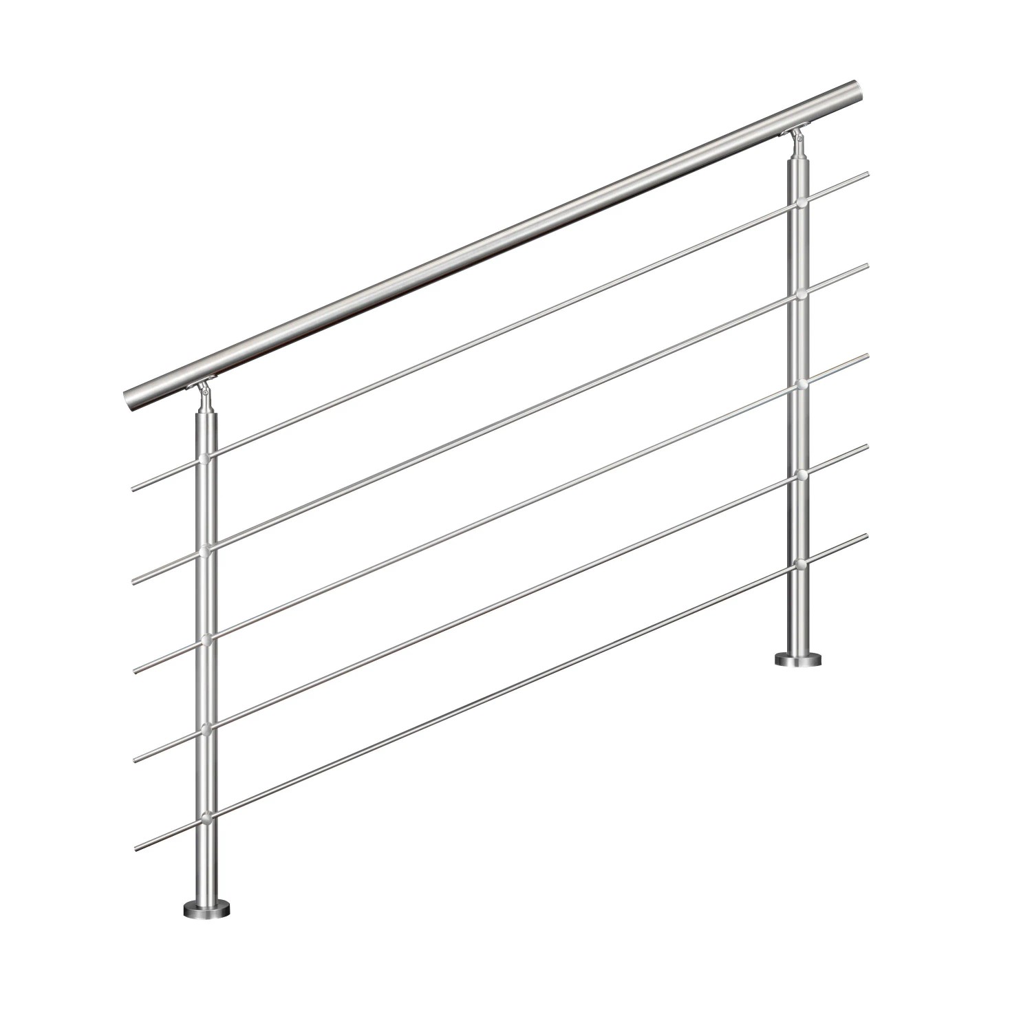 Duschparadies Geländer Edelstahl V2A 150 cm mit 5 Querstäben Komplettset