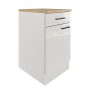 Flex-Well Unterschrank Lund, 50 cm, lichtgrau/rauchgrau, mit Schublade und Tür.