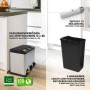 KARAT Mülleimer Brandon mit 3 Kammern (je 8L) und Müllbeutel im modernen Küchendesign.