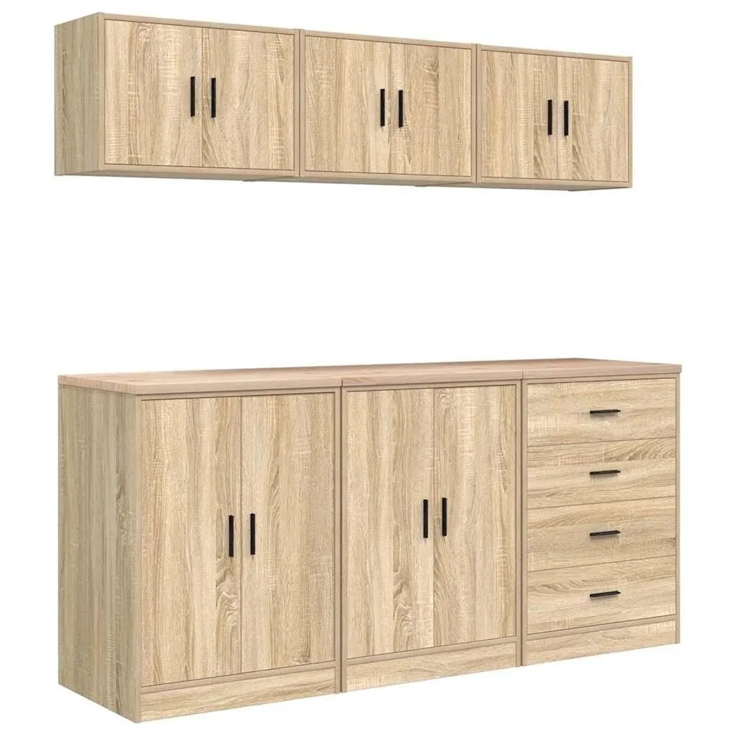 vidaXL Garagenschränke 6 Stk Sonoma-Eiche Holzwerkstoff 3328343
