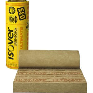 Isover Ultimate Klemmfilz WLG 035, 140 mm stark, gerollt und als Dämmstoff-Paket.