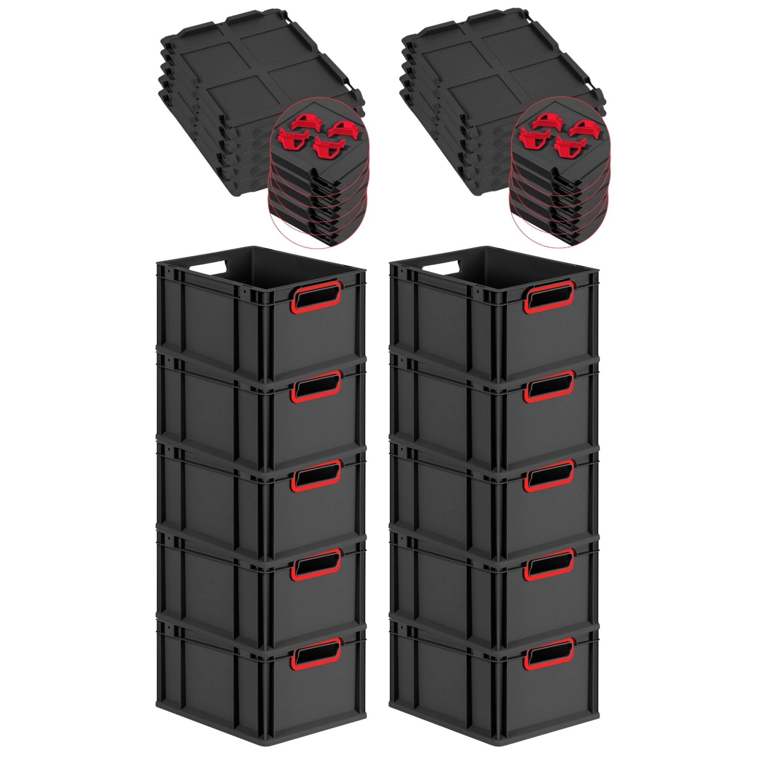 PROREGAL SparSet 10x Eurobox Nextgen Color Mit Auflagedeckel HxBxT 22x30x40 günstig online kaufen