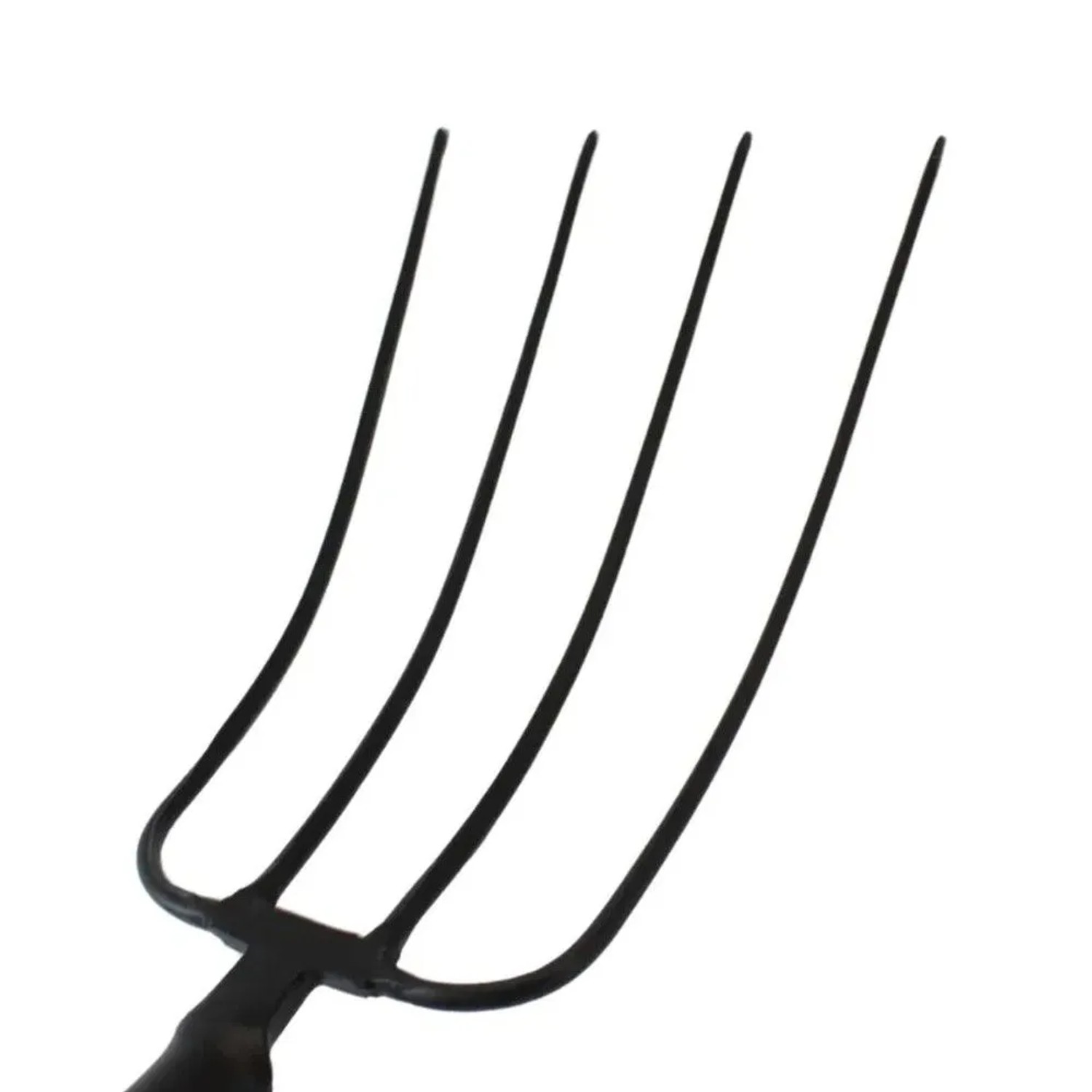 Galaflor Dunggabel aus geschmiedetem Stahl mit 4 schwarzen Zinken, ideal für Garten und Stall. Ohne Stiel.