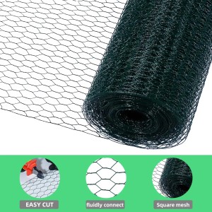 CCLIFE Hühnerzaun Geflügelnetz 25mm Maschenweite 100cm Höhe 50m Länge PVC-Beschichtet Grün