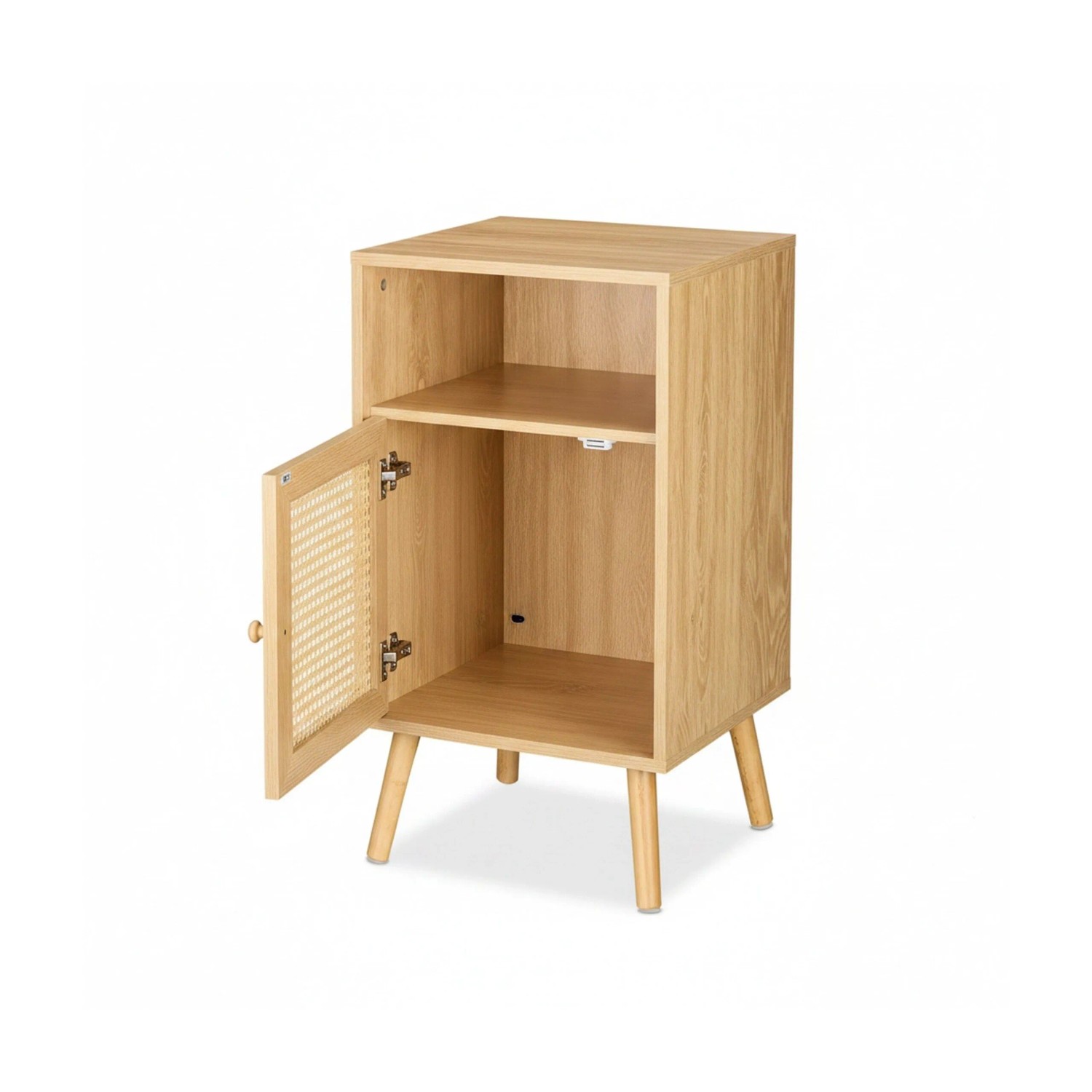 Relaxdays Nachttisch Holzwerkstoff Bambus Kunststoff Natur mit Tür 72 cm x 40 cm x 39 cm 10,2 kg