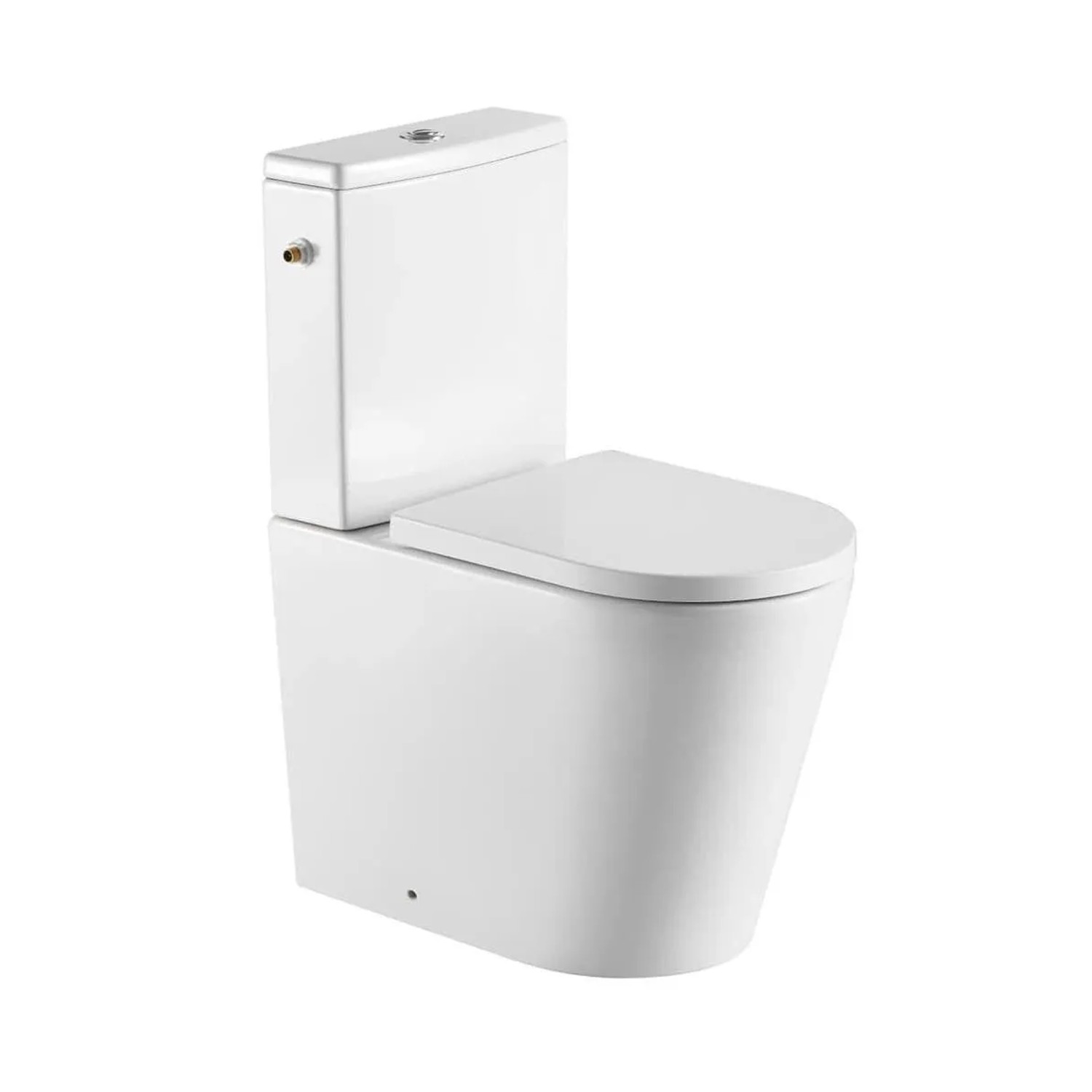 Swiss Aqua Technologies Stand-Kombi-WC Set Brevis mit Wirbelspülung mit SoftClose WC-Sitz Weiß