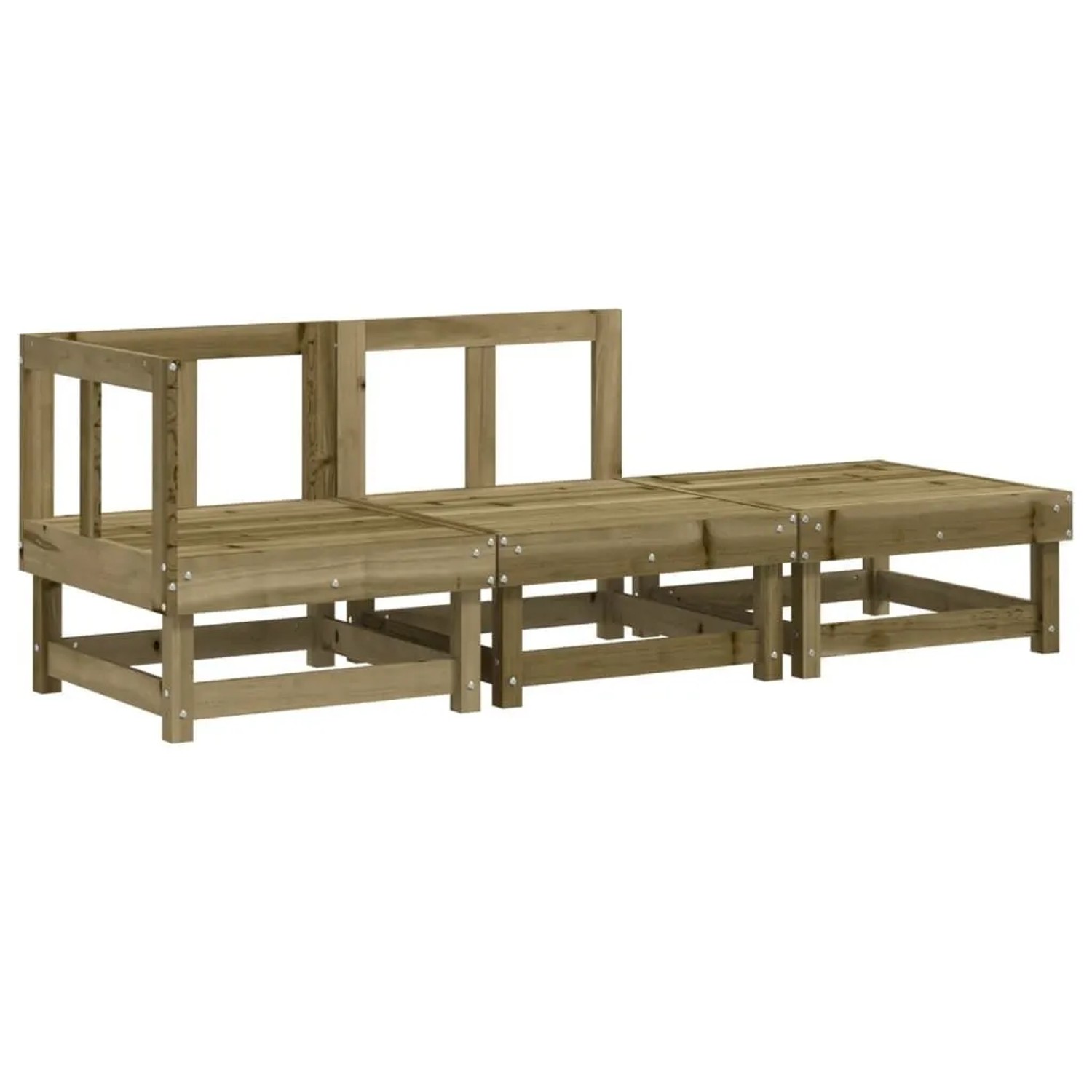 vidaXL 3-Tlg Garten-Lounge-Set Kiefernholz Imprägniert 825414