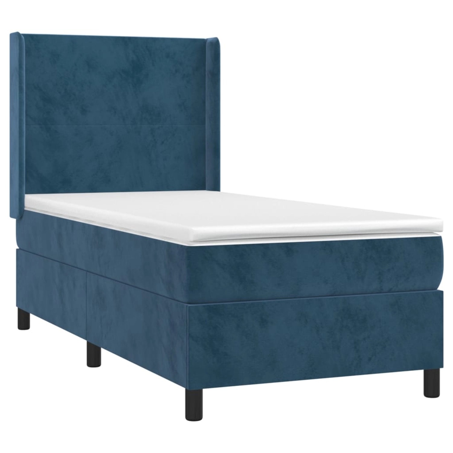 vidaXL Boxspringbett mit Matratze & LED Dunkelblau 100x200 cm Samt 3139431 günstig online kaufen