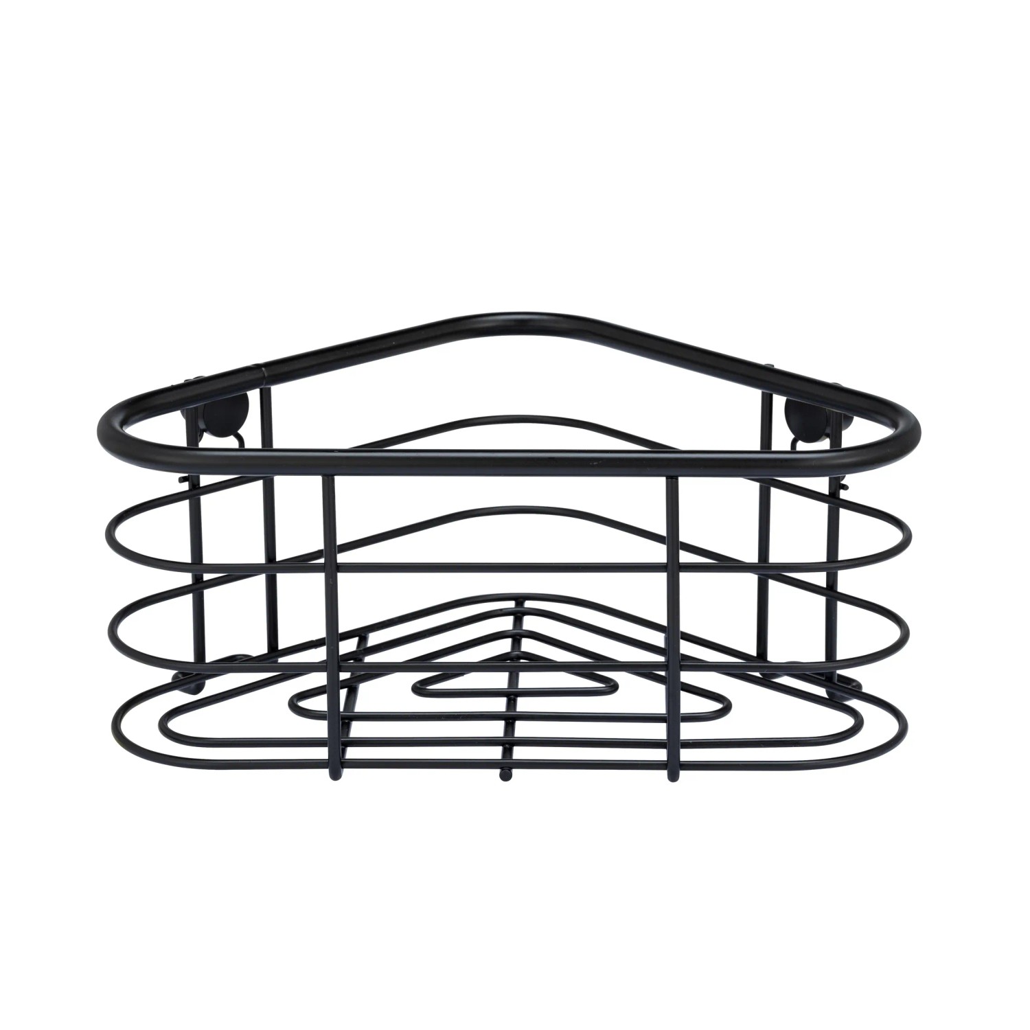 Schwarze Wenko Eckablage Trestina aus Edelstahl, Drahtdesign, 25x10,5x16,5 cm.