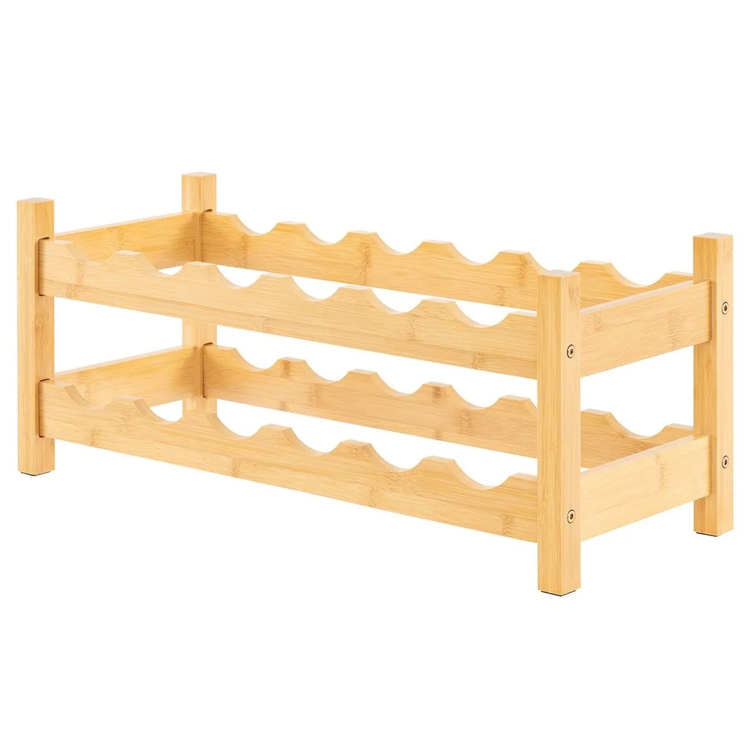 Costway Weinregal Bambus 12 Flaschen Natur 60,5 x 24 x 25 cm günstig online kaufen